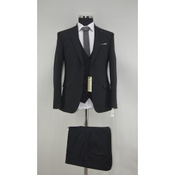 3022 YELEKLİ TAKIM ELBİSE LİCRALI SİYAH