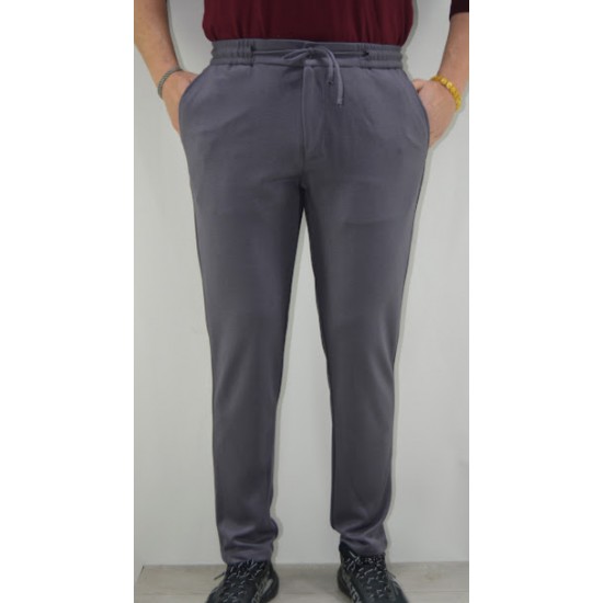 3033 Çelikli Örme Jogger Pantolon Füme