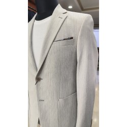 3043j Gofre Çizgili Jogger Takım Elbise Açık Bej