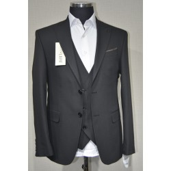 2841 Poliyün Yelekli Takım Elbise Siyah