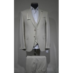 2841 Poliyün Yelekli Takım Elbise Bej