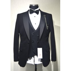 Damatlık Lıcralı Takım Elbise Şal Yaka 